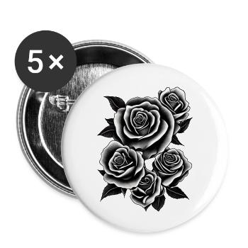 Roses Rose Bouquet Blossoms Rose Blossom Bouquet - Buttons large 2.2''/56 mm (5-pack) - white - Front