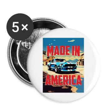 COBRA MADE IN AMERICA - Buttons large 2.2''/56 mm (5-pack) - white - Front