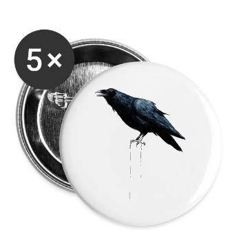 Rave - Lot de 5 grands badges (56 mm) - blanc - Devant