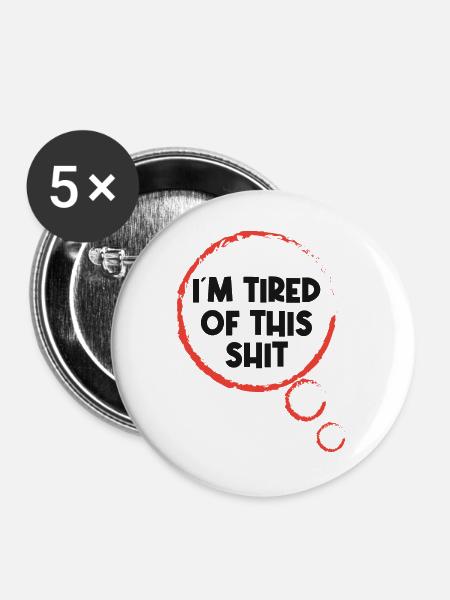 Gleichgültig Statement Ist Mir Egal - Buttons groß 56 mm (5er Pack) - Weiß