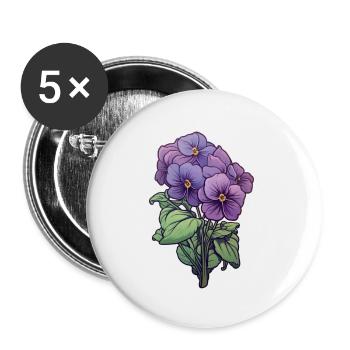 Pansy - Buttons large 2.2''/56 mm (5-pack) - white - Front