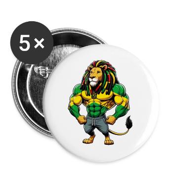 Musique reggae jamaïcaine - Lot de 5 grands badges (56 mm) - blanc - Devant