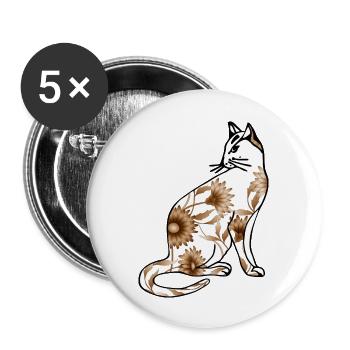 Cat - Buttons large 2.2''/56 mm (5-pack) - white - Front