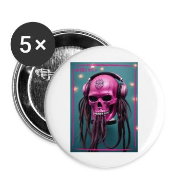 Kiss me - Buttons groß 56 mm (5er Pack) - Weiß - Vorne