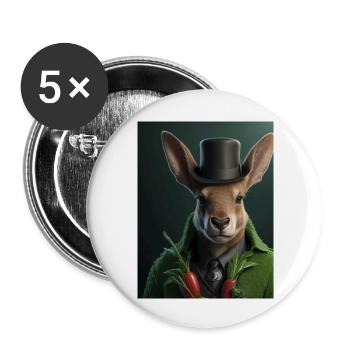 Patron de la mafia végétalien Gangster Bunny - Lot de 5 grands badges (56 mm) - blanc - Devant
