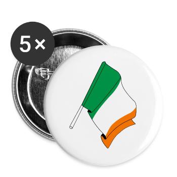 Flag Ireland - Buttons large 2.2''/56 mm (5-pack) - white - Front