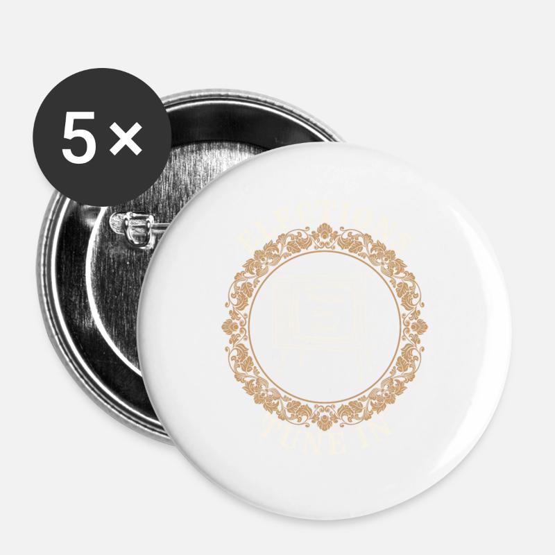 Retro Election TV Satire - Buttons large 2.2''/56 mm (5-pack) - white