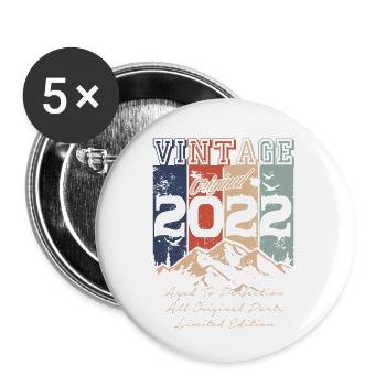 Millésime 2022 légendaire - Lot de 5 grands badges (56 mm) - blanc - Devant