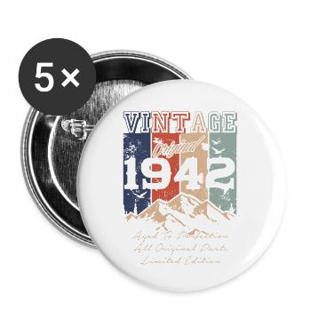 Millésime 1942 légendaire - Lot de 5 grands badges (56 mm) - blanc - Devant