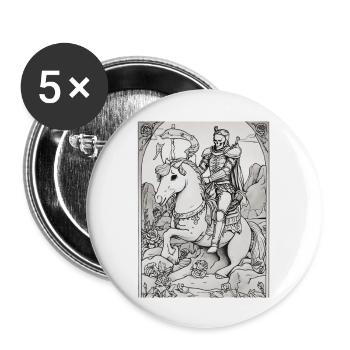 Death on a Horse - Buttons large 2.2''/56 mm (5-pack) - white - Front