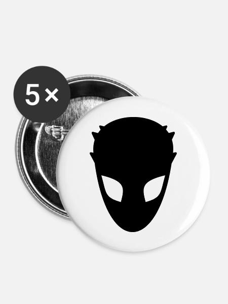 Alien - Buttons groß 56 mm (5er Pack) - Weiß