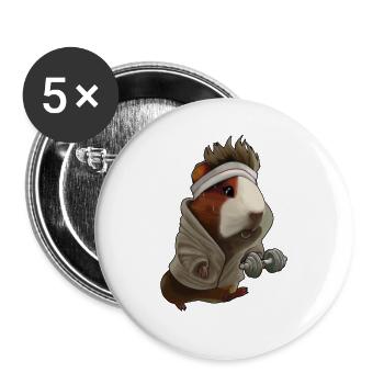 Guinea Pig Sport Design – Funny & Cute - Buttons large 2.2''/56 mm (5-pack) - white - Front