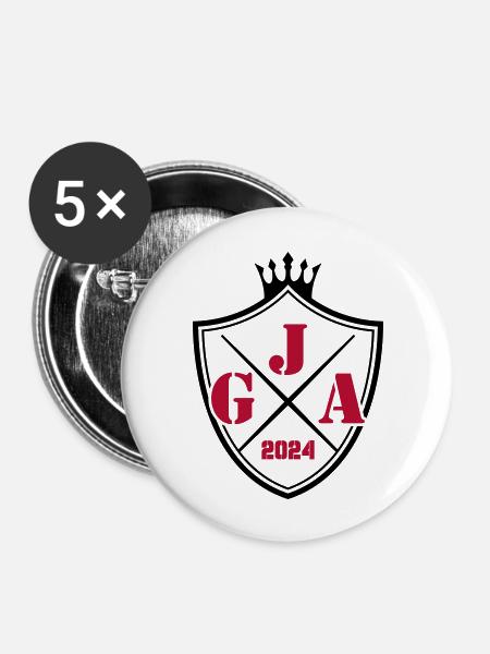 jga 2024 wappen - Buttons groß 56 mm (5er Pack) - Weiß