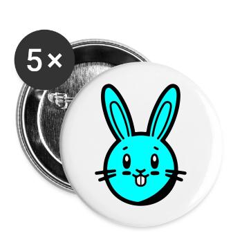 Hase Ostern - Buttons groß 56 mm (5er Pack) - Weiß - Vorne