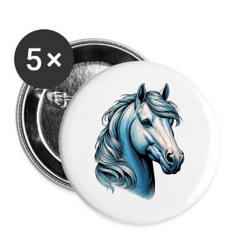 Horse - Buttons large 2.2''/56 mm (5-pack) - white - Front