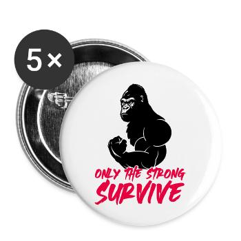 Gorilla Strong 1 - Buttons large 2.2''/56 mm (5-pack) - white - Front