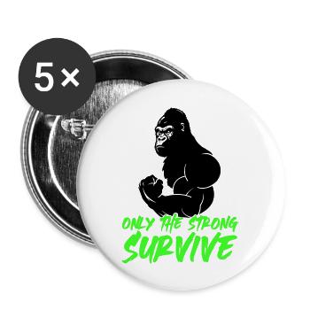 Gorilla Strong - Buttons large 2.2''/56 mm (5-pack) - white - Front