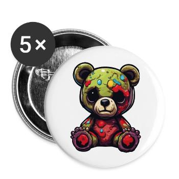 Teddy Bear / Cuddly Toy / Stuffed Animal / Gift Idea - Buttons large 2.2''/56 mm (5-pack) - white - Front