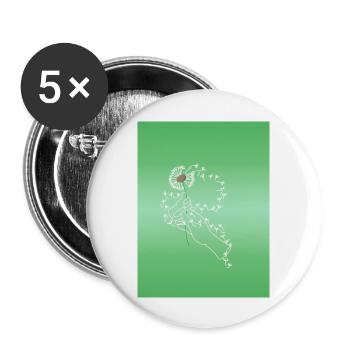 en quête de douceur vert - Lot de 5 grands badges (56 mm) - blanc - Devant