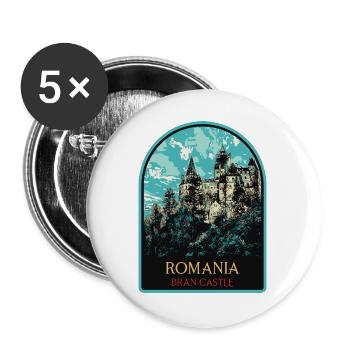 Explorez le mystère du château de Bran - Lot de 5 grands badges (56 mm) - blanc - Devant