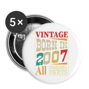 Vintage born in 2007 - Original parts - Buttons large 2.2''/56 mm (5-pack) - white - Front