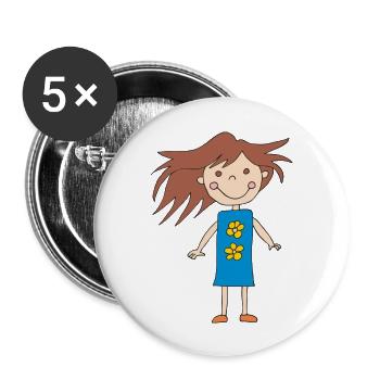 Girl Small - Buttons large 2.2''/56 mm (5-pack) - white - Front