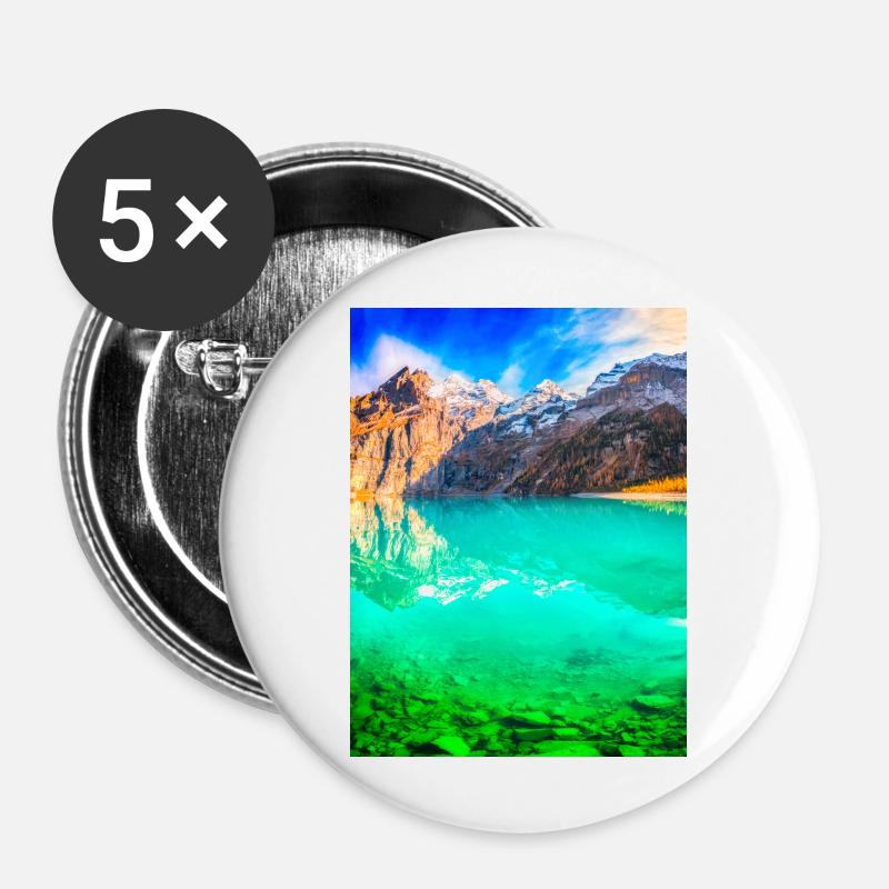 PARADISE LAKE - Buttons large 2.2''/56 mm (5-pack) - white