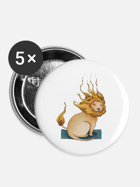 Flame - Buttons groß 56 mm (5er Pack) - Weiß