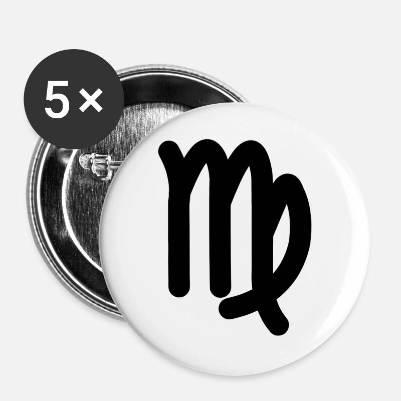 Zodiac sign Virgo Virgo - Buttons large 2.2''/56 mm (5-pack) - white