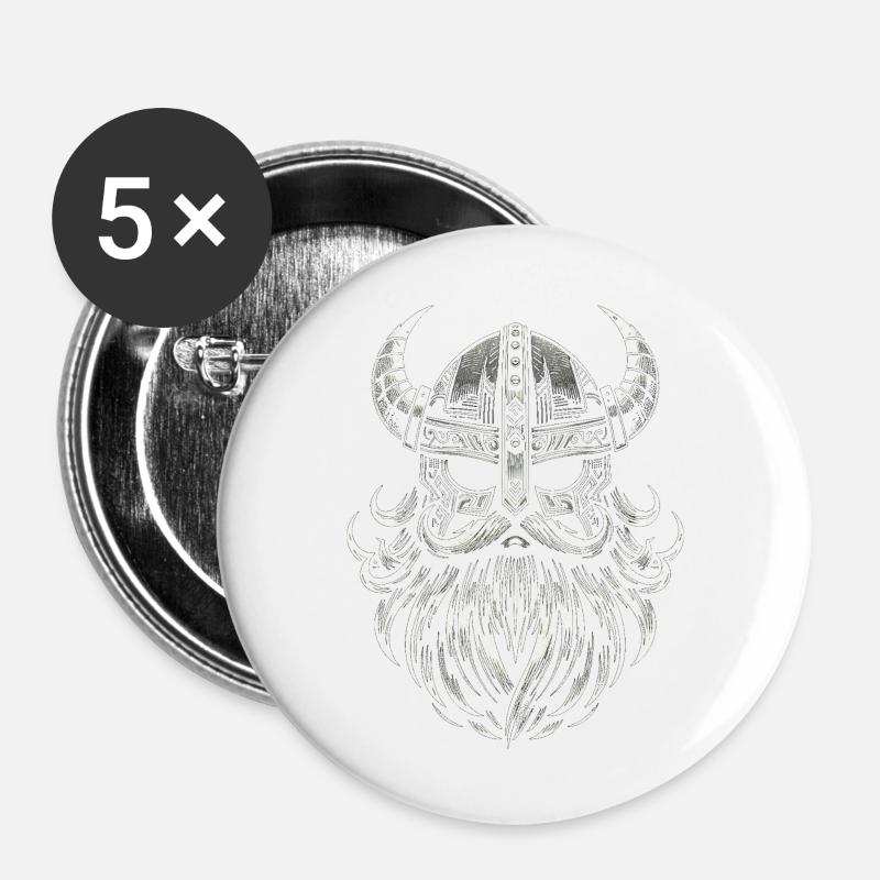 Viking Valor - Buttons large 2.2''/56 mm (5-pack) - white