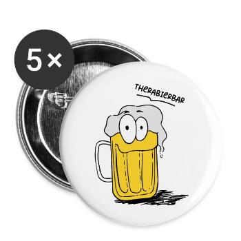 Funny Beer Picture Therabar - Buttons large 2.2''/56 mm (5-pack) - white - Front