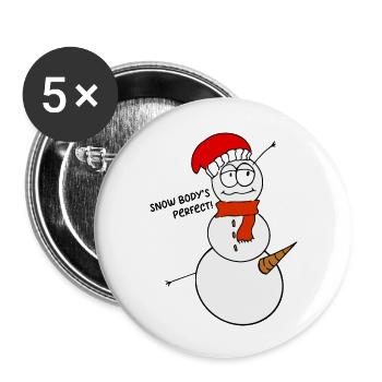 Lustiger Spruch Witzig Humor Geschenkidee - Buttons groß 56 mm (5er Pack) - Weiß - Vorne