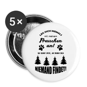 Never invest with your mistress - Buttons large 2.2''/56 mm (5-pack) - white - Front