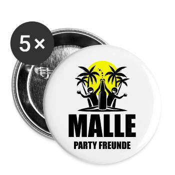Malle Party Friends Holidays Mallorca - Buttons large 2.2''/56 mm (5-pack) - white - Front