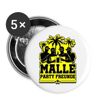Malle Party Friends Holidays Majorque - Lot de 5 grands badges (56 mm) - blanc - Devant