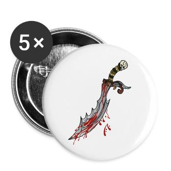 dague couteau poignard sang desisn 904 W - Lot de 5 grands badges (56 mm) - blanc - Devant