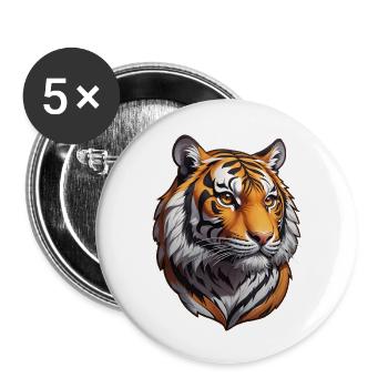 Tiger - Buttons large 2.2''/56 mm (5-pack) - white - Front