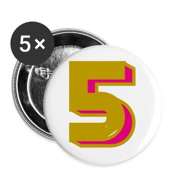 5. 5 YEARS. 5th ANNIVERSARY. 5 YEAR ANNIVERSARY - Buttons large 2.2''/56 mm (5-pack) - white - Front