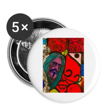 Artful design - Buttons large 2.2''/56 mm (5-pack) - white - Front