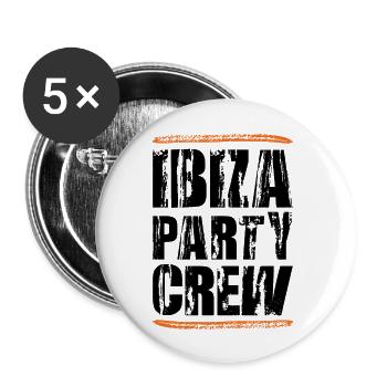 Ibiza Party Crew - Buttons large 2.2''/56 mm (5-pack) - white - Front