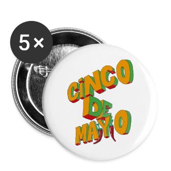 Conco de Mayo - Lot de 5 grands badges (56 mm) - blanc - Devant