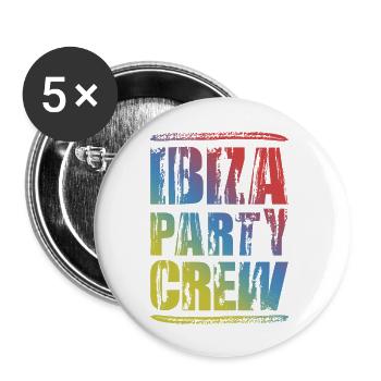 Ibiza Party Crew Colorful - Buttons large 2.2''/56 mm (5-pack) - white - Front
