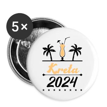 kreta 2024 - Buttons groß 56 mm (5er Pack) - Weiß - Vorne