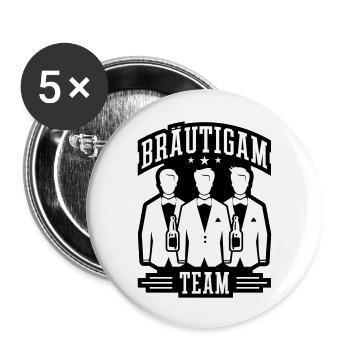 Mariage du marié - Lot de 5 grands badges (56 mm) - blanc - Devant