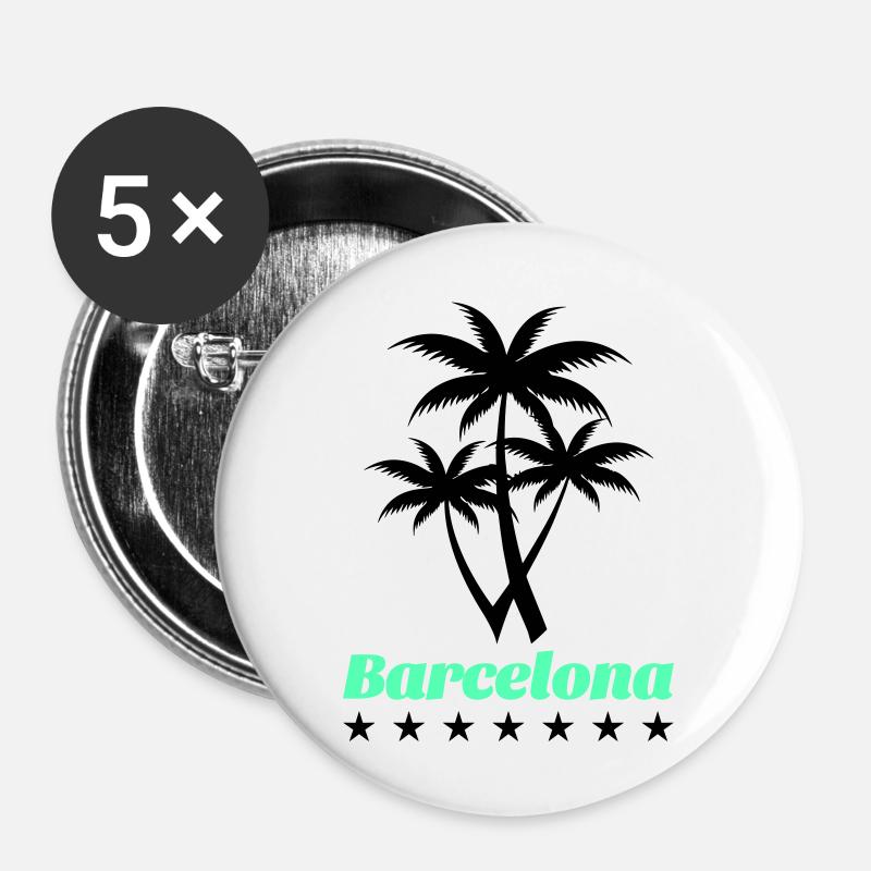 Barcelona - Buttons large 2.2''/56 mm (5-pack) - white