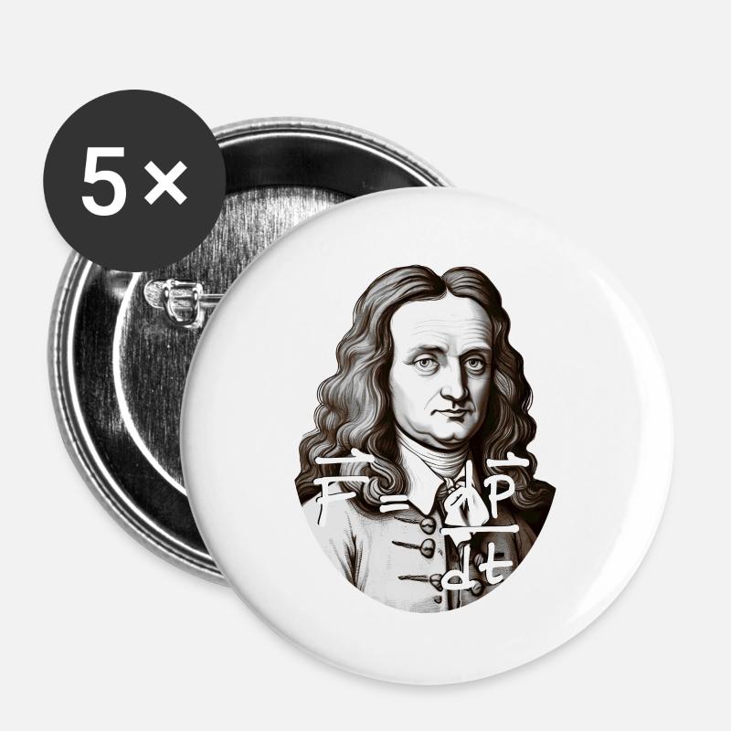 Newton's Second Law - Buttons large 2.2''/56 mm (5-pack) - white