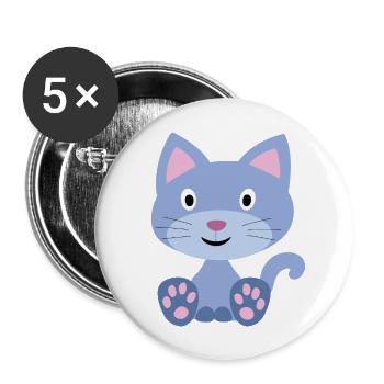 Children's cat clothing and accessories - Buttons large 2.2''/56 mm (5-pack) - white - Front