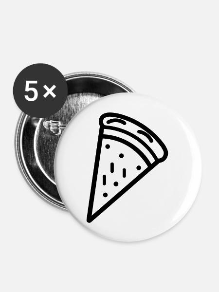 Pizzastück - Buttons groß 56 mm (5er Pack) - Weiß