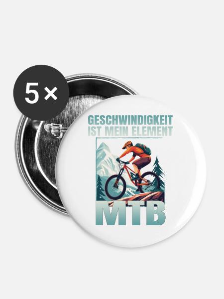 Geschwindigkeit ist mein Element - Buttons groß 56 mm (5er Pack) - Weiß