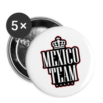 Mexiko Team - Buttons groß 56 mm (5er Pack) - Weiß - Vorne